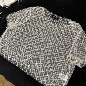 White rhinestone crop top! Never worn but no tags.